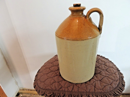 Antique whiskey crock jug - whiskey,